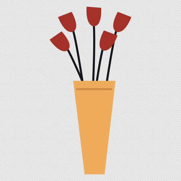 红色鲜花盆栽摆件图片下载