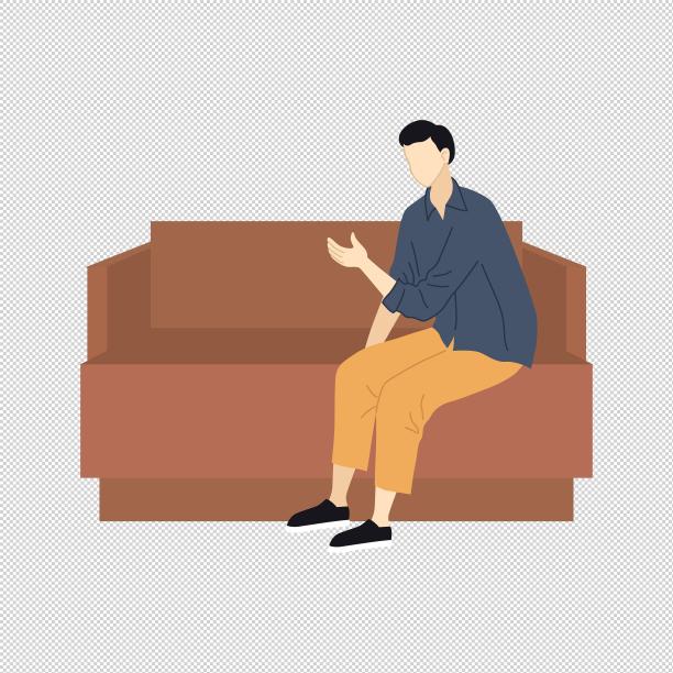 男人坐着沙发图片下载