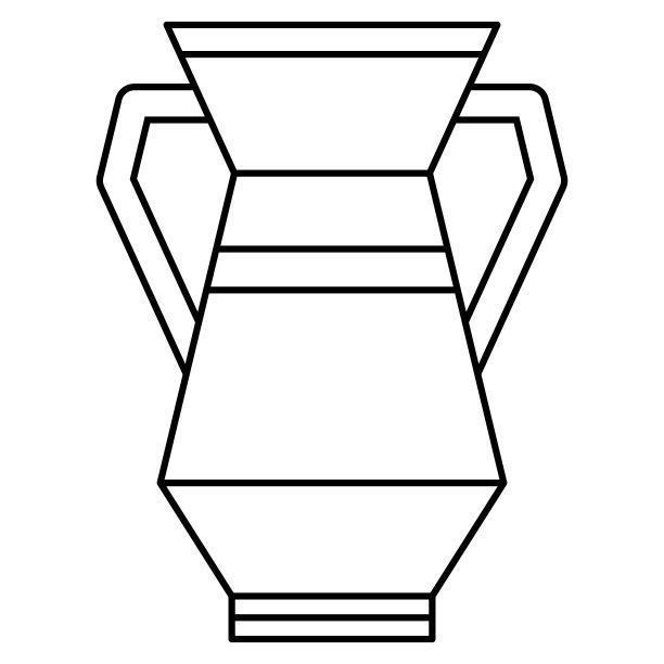 具有现代内饰的时髦陶瓷花瓶。陶器、瓮。矢量图标，轮廓，孤立图片下载