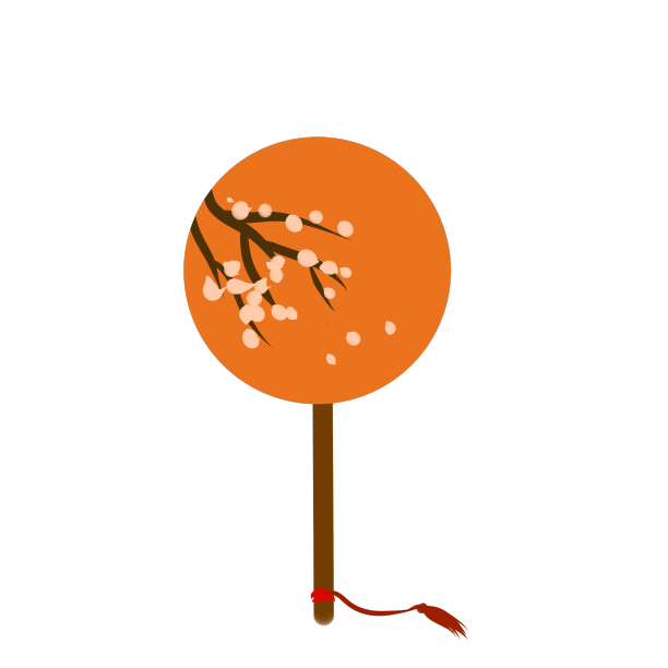 圆扇子古风橙色图片下载