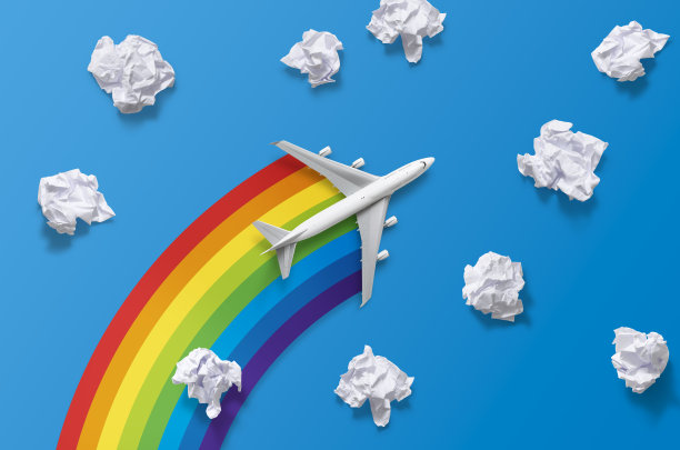 蓝色背景下的飞机图片下载