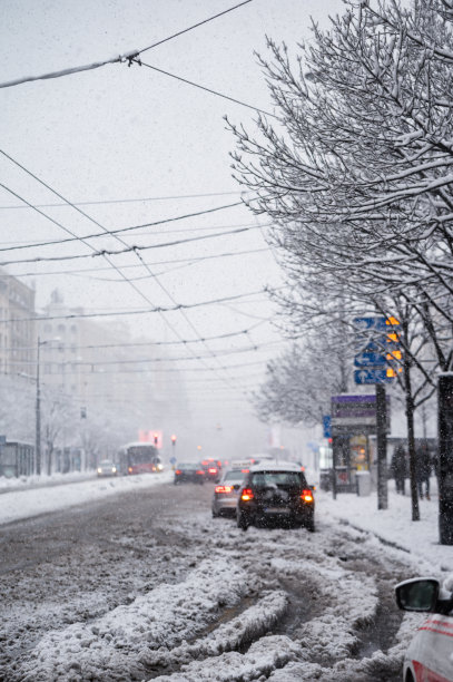 大雪覆盖了城市街道图片下载