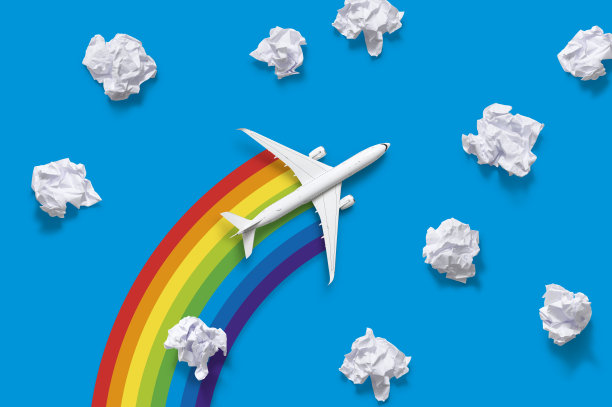 蓝色背景下的飞机图片下载