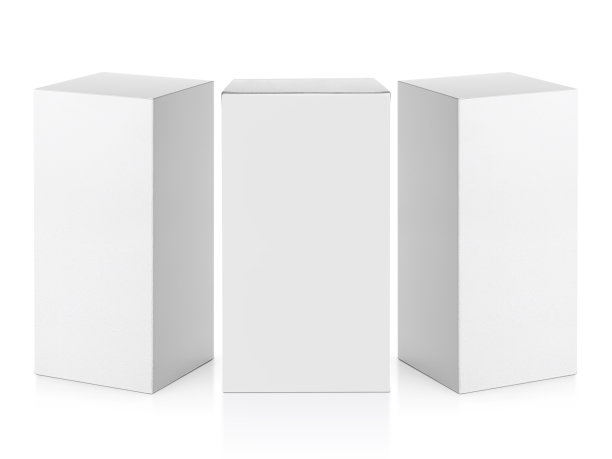 空白包装白色纸箱孤立的白色背景准备包装设计图片下载