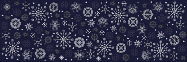 春色，许多精致的节日雪花在时尚的蓝色，灰色图片下载