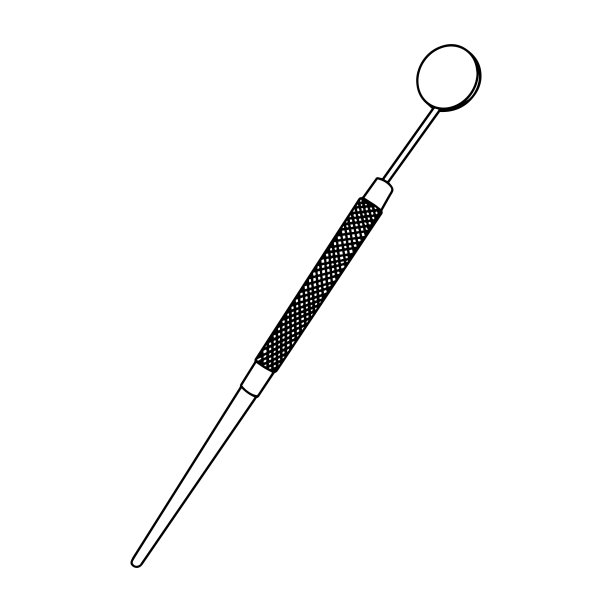 线条艺术黑白牙镜。图片下载