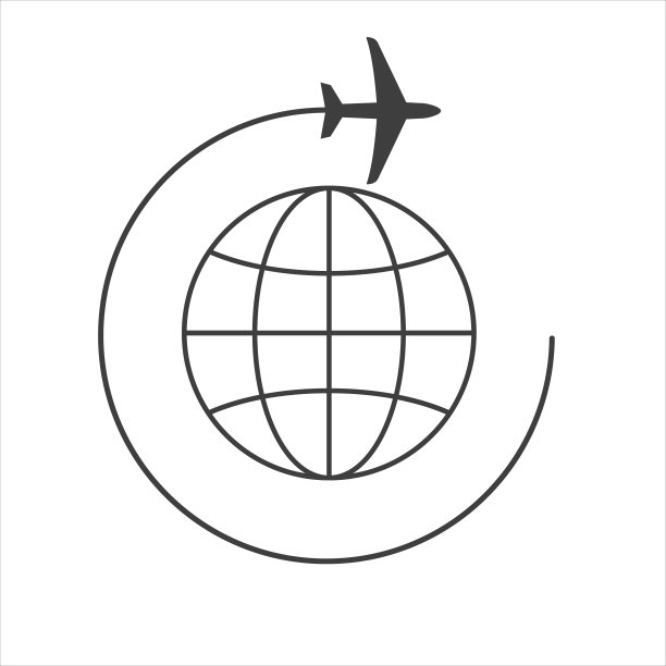 全球和飞机旅行图标孤立的矢量插图图片下载