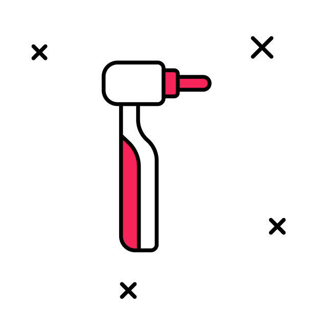 填充轮廓牙钻图标孤立在白色背景。牙科钻具和磨具用手机。向量图片下载