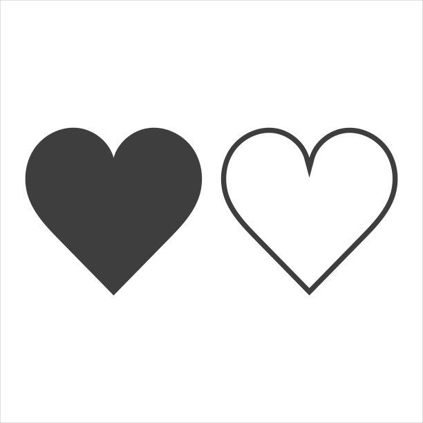 心的图标，矢量爱的标志，象形孤立在白色，像素完美的插图图片下载