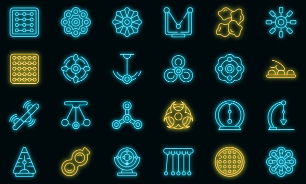 抗压玩具图标矢量霓虹灯图片下载
