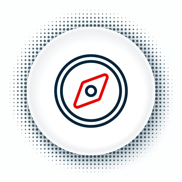 线罗盘图标孤立在白色背景。Windrose导航的象征。风向玫瑰图信号。色彩斑斓的轮廓的概念。向量图片下载