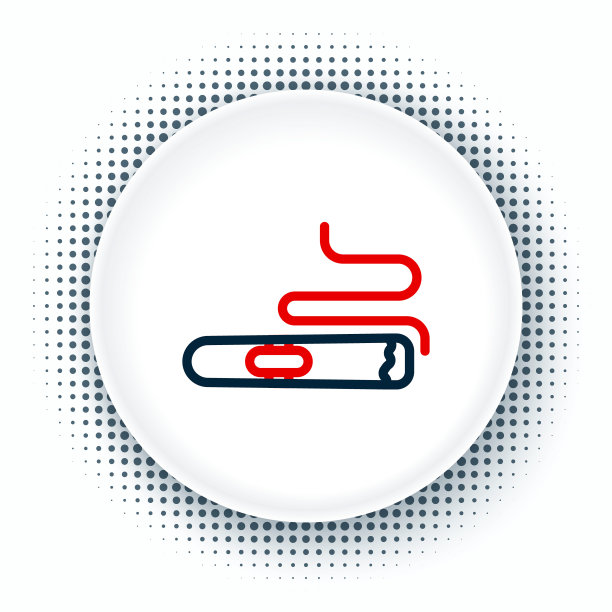 线雪茄图标孤立的白色背景。色彩斑斓的轮廓的概念。向量图片下载