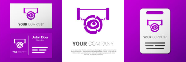 双手锯和原木图标隔离在白色背景上。标志设计模板元素。向量图片下载