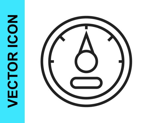 黑线汽车汽油表图标孤立在白色背景。空油量表。加满。向量图片下载