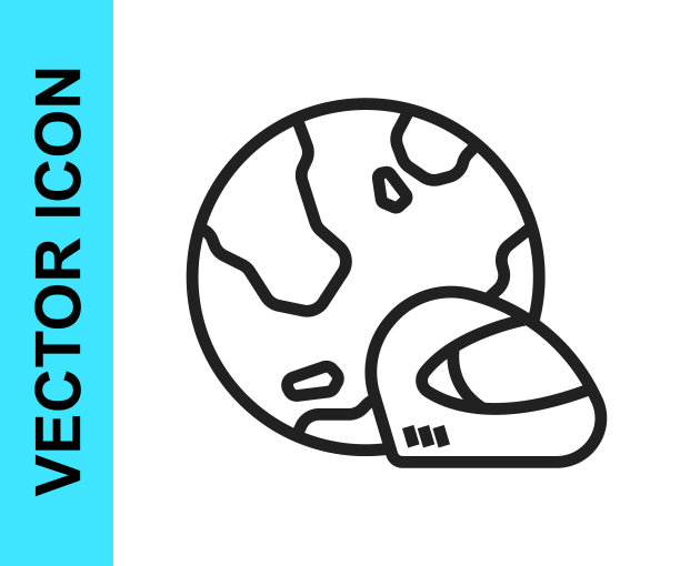 黑线赛车头盔图标孤立的白色背景。极限运动。运动设备。向量图片下载