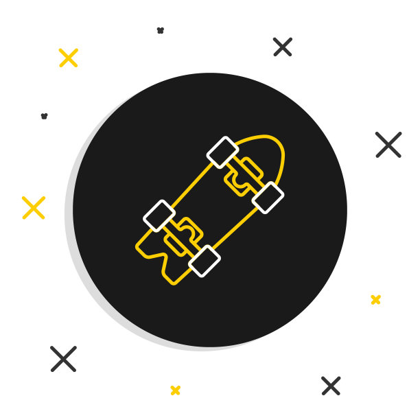 线长板或滑板巡洋舰图标孤立的白色背景。极限运动。运动设备。色彩斑斓的轮廓的概念。向量图片下载