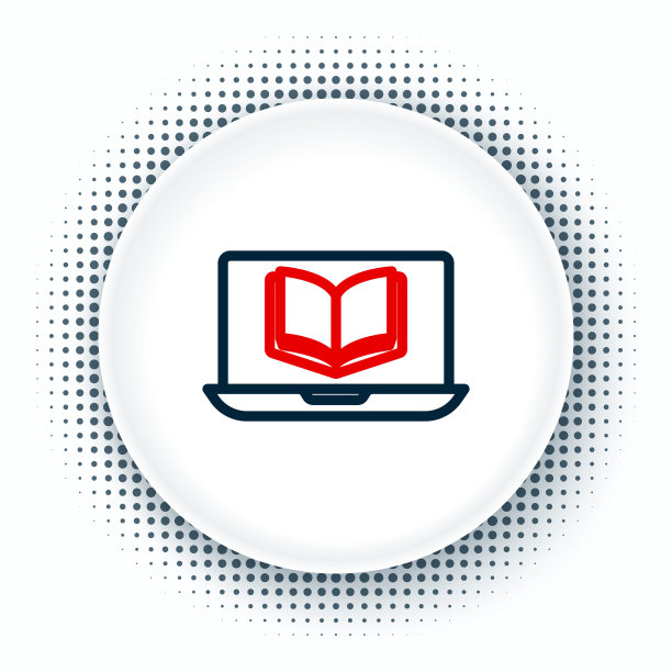 在线类图标隔离在白色背景上。在线教育的概念。色彩斑斓的轮廓的概念。向量图片下载