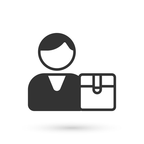 灰色买家图标孤立在白色背景。向量图片下载