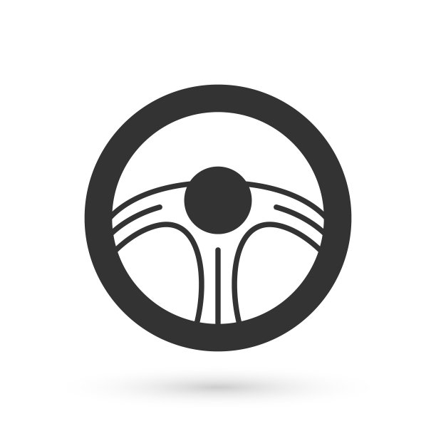 灰色赛车方向盘图标孤立的白色背景。汽车轮图标。向量图片下载