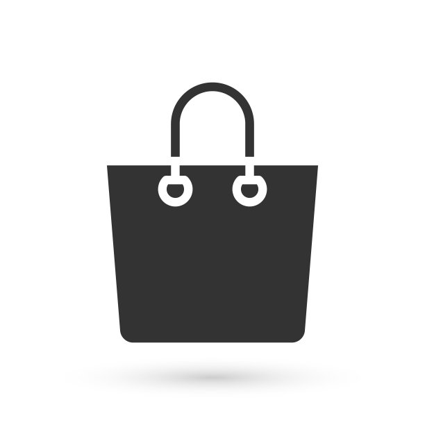 灰色的纸购物袋图标孤立在白色的背景。包的迹象。向量图片下载