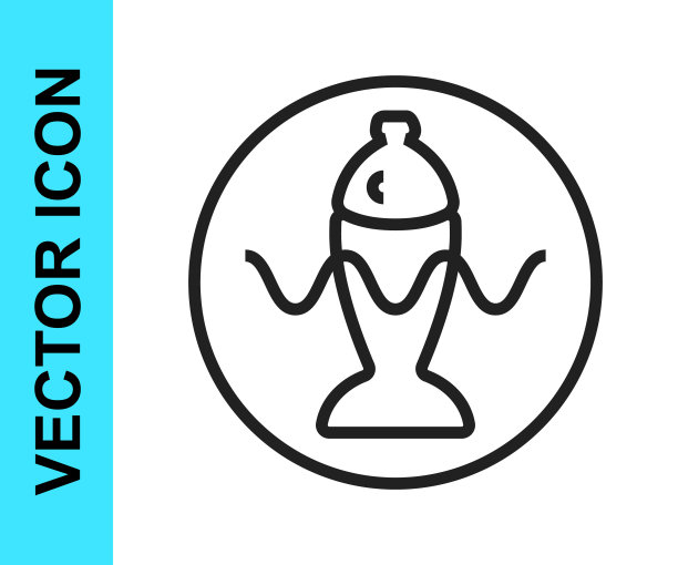 用酱油在一个盘子图标孤立在白色背景上的鱼。向量图片下载