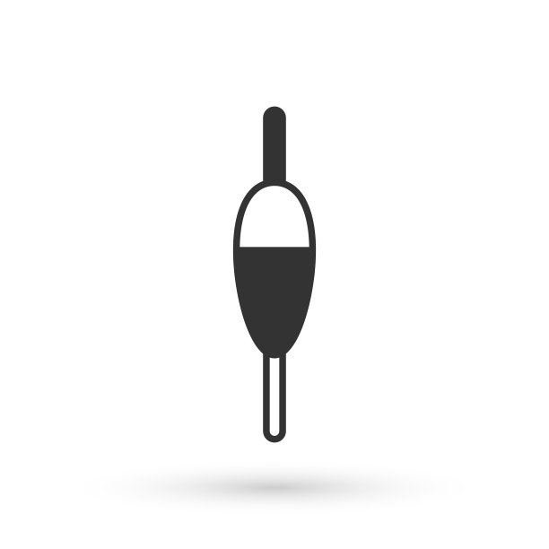 灰色钓鱼浮动图标孤立在白色背景。渔具。向量图片下载