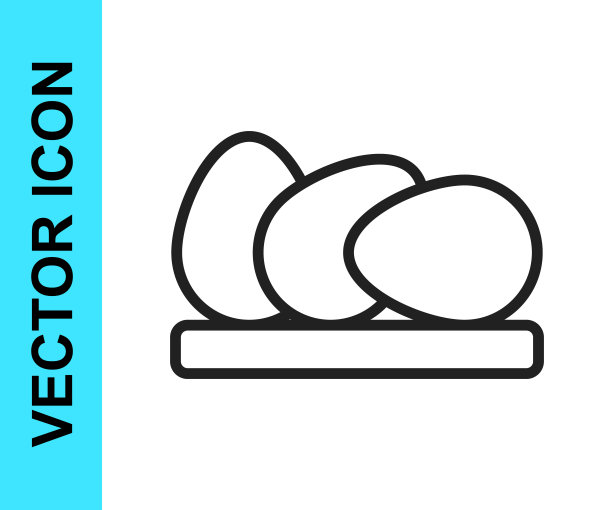 黑线鸡蛋图标孤立在白色背景。向量图片下载