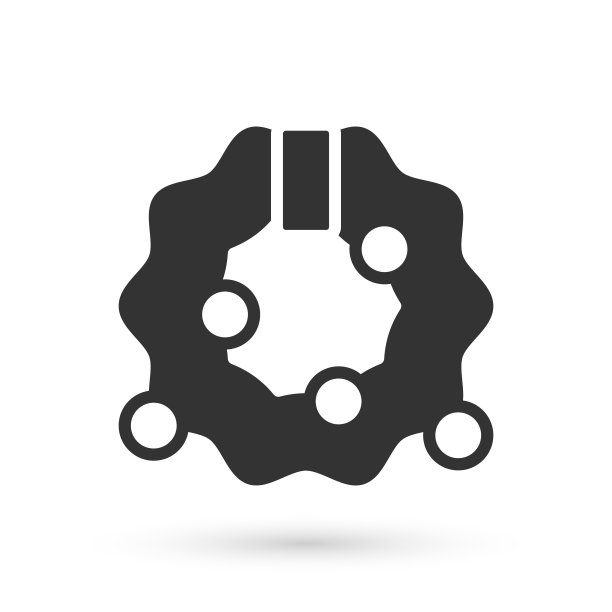 灰色的圣诞花环图标孤立在白色的背景。圣诞快乐，恭贺新禧。向量图片下载