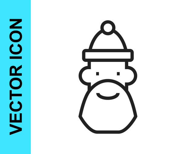 圣诞老人帽子和胡须图标图片下载