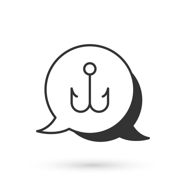 灰色钓鱼钩图标孤立在白色背景。渔具。向量图片下载