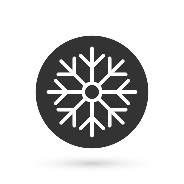 灰色雪花图标孤立在白色的背景。圣诞快乐，恭贺新禧。向量图片下载