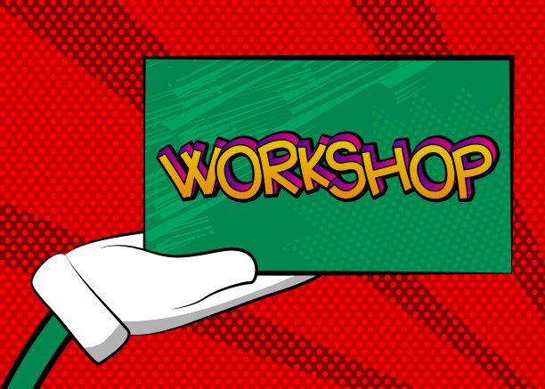 手拿横幅与车间文字上的标志，纸。图片下载