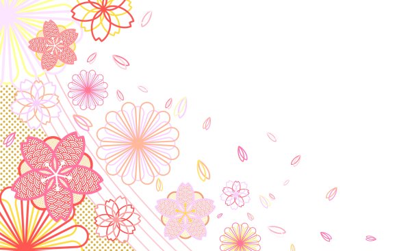 简单的粉色春花背景(白色)图片下载