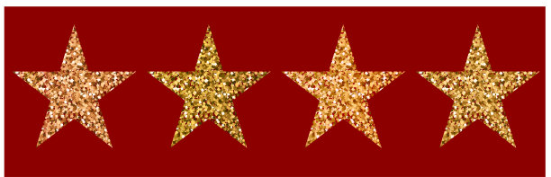 向量集黄金闪光的星星与画笔为插图画家图片下载