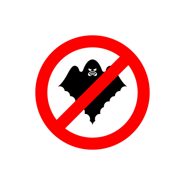 停止鬼。令人毛骨悚然的禁令。红色禁止路标。图片下载