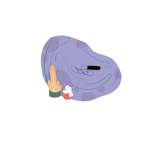 平面卡通包椅，室内元素为家居生活舒适矢量插画概念图片下载