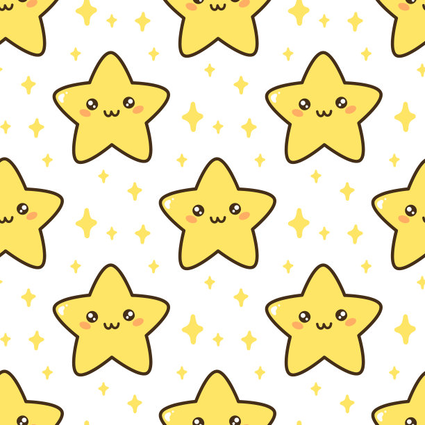 无缝图案与可爱的明星。可用于包装、包装纸、纺织品等。图片下载