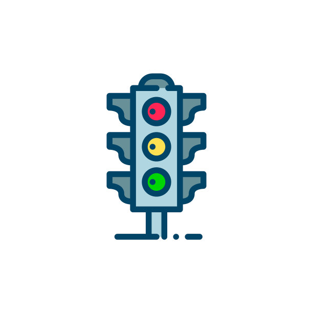 交通灯、道路交叉口交通调节装置。完美的像素，可编辑的描边彩色图标图片下载