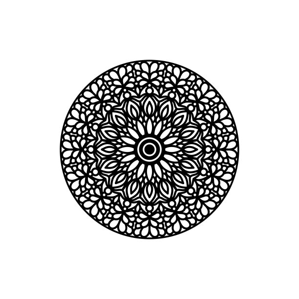 令人敬畏的传统曼荼罗装饰几何曲线图片下载