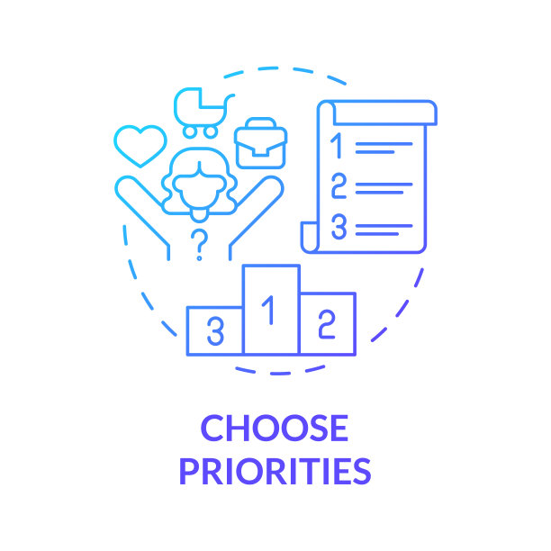 选择优先级蓝色梯度概念图标图片下载
