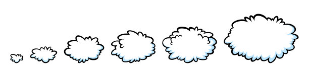 喜剧思维的言语泡泡。想想漫画书里的形状。矢量图图片下载