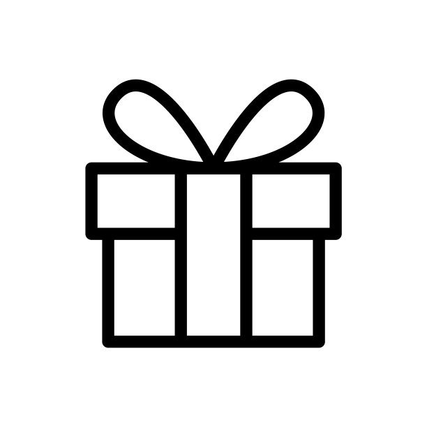 礼品盒线条艺术图标图片下载