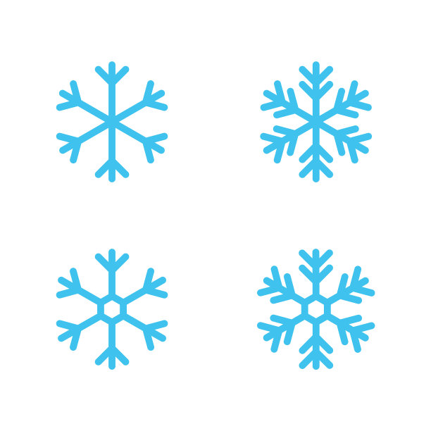 雪花线条艺术图标集图片下载