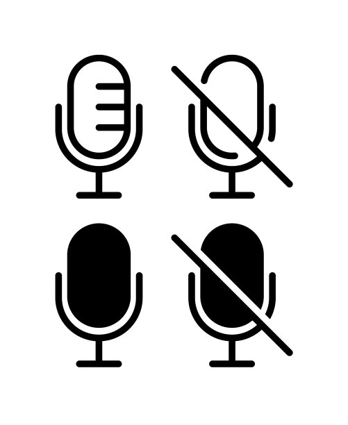 静音和取消静音音频麦克风图标图片下载