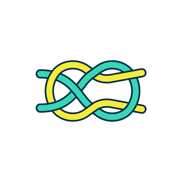 填充轮廓航海绳结图标孤立图片下载