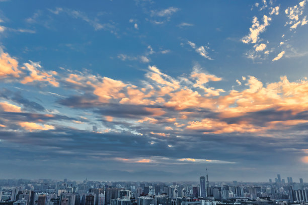 日落时分的城市景观图片下载