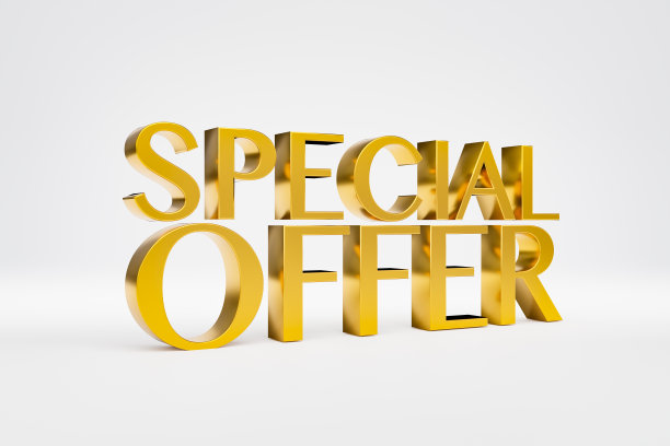 特别提供金色闪亮的3D大写字母。图片下载