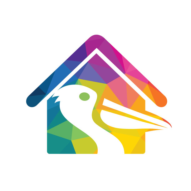 鹈鹕家向量标志设计。图片下载