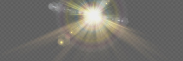 透明阳光特殊镜头闪光发光效果。前太阳镜头闪光图片下载