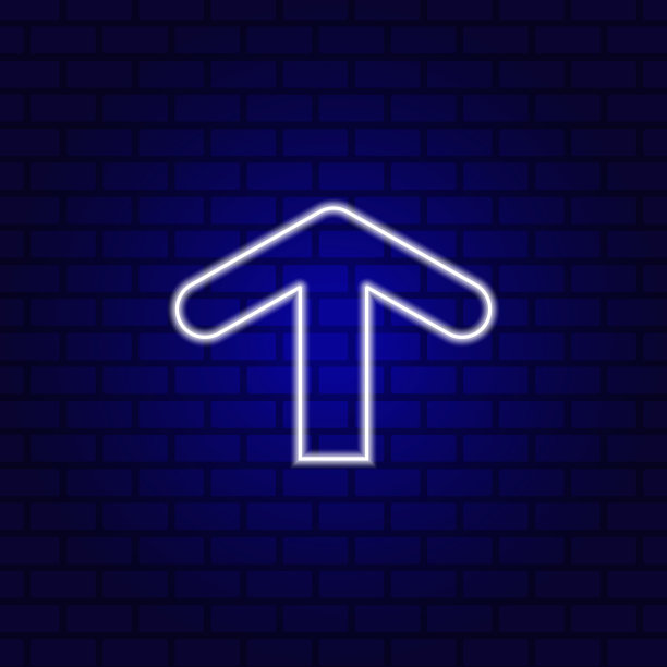 发光方向箭头霓虹灯标志。矢量插图。图片下载